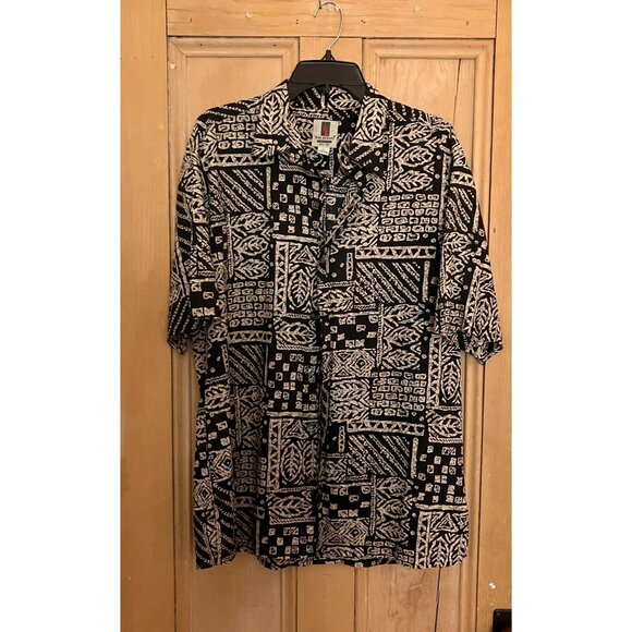 Tori Richard Mens Y2K Vintage 2 SET Tribal Hawaiian Shirt Sz. Large Brown SP EXC - Picture 8 of 12